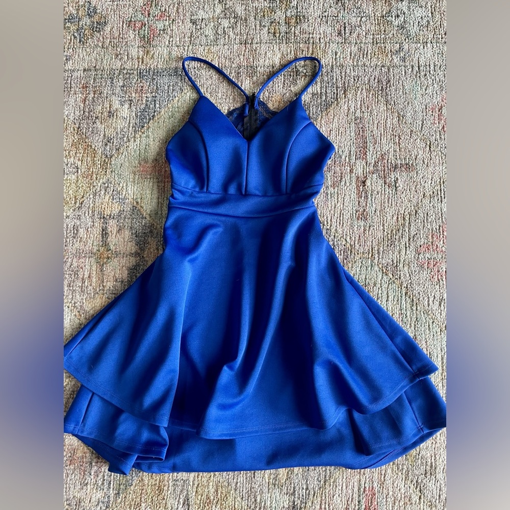 Blue homecoming cocktail dress